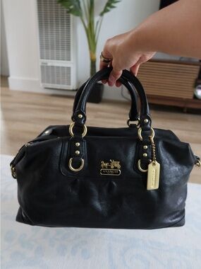 Coach Madison Sabrina Satchel 12949 Vintage Y2K Black Leather
